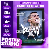 RONALDO Portugal SIUUUU poster photo frame includes 2 sizes for A5 tabletop (18cm x 24cm), A4 wall h