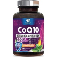 CoQ10 Softgels - Ultra High Absorption Coenzyme Q10 200mg Per Serving - Co Q 10 Softgel Supplement W