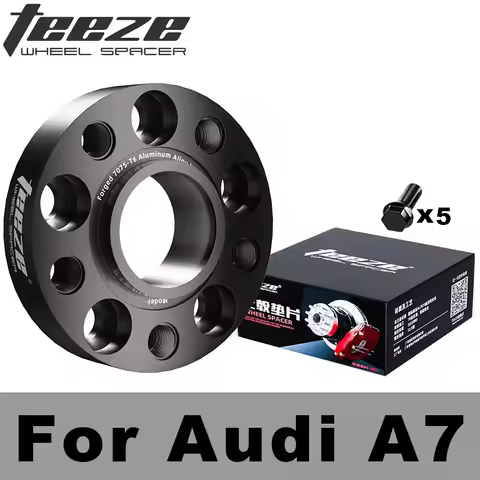 Teeze For Audi A7 PCD 5X112 CB 66.6 M14X1.5 Forged Aluminum Black Wheel Spacers Hub Adapter 1Piece