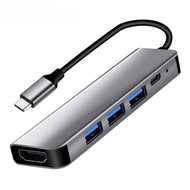 USB C Hub to 4K HDMI-Compatible Splitter USB 3.0 Type C PD Charging Docking Station for MacBook iPad