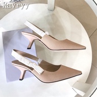 รองเท้าส้นเข็มตาข่ายรองเท้าส้นสูงหุ้มส้นตื้นสำหรับผู้หญิงรองเท้าชุดแต่งงานรองเท้าส้นสูงแบบบางงานเลี้