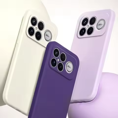 Fashion Pure Color Skin Feel Liquid Silicone Case For Xiaomi Poco F8 Ultra F7 X7 Pro Lens Full-pack 