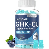 GHK-Cu Copper Peptide Gummies Supplement, 300 mcg per Serving, Liposomal Formula, 60 Vegan Gummies –
