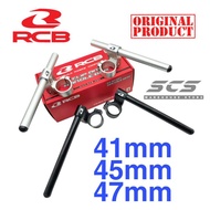 RCB ADJUSTABLE CLIP ON HANDLE BAR 47MM 45MM 41MM BLACK SILVER UNIVERSAL ACCESSORIES RACING PART M8 B