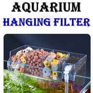 Aquarium hanggon filter 3 in 1 filter box oxygenation and trickle box