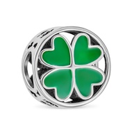 Good Luck Lucky 3D Red Lady Bug Irish Shamrock Leaf Enamel Green Heart Clover Charm Bead For Women T