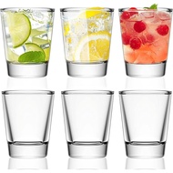 6 Pack Shot Glasses Set with Heavy Base, 1.6 oz Clear Shot Glasses Bulk, Small Whiskey Shot Glass fo