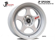 ล้อแม็ก ขอบ15 JP RACING JP SPOON 15X7.0 4H100 ET+30 CB73 สีขาว ล่อเบา6.5Kg 🔺ราคาโปร4วง✅แถมจุ๊บลมยาง😍