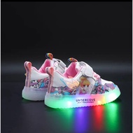Shoes for girls, sneakers for children with princess pattern with led lights, soft sole, comfortable