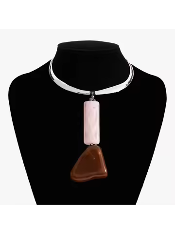 Temperament Dopamine Fashion Irregular Resin Open Necklace
