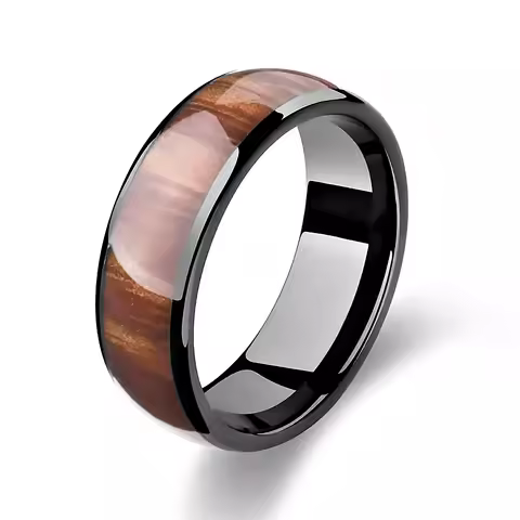 T5577 Chip Epoxy Wood Grain Ceramic Rewritable 125kHz RFID Smart Finger Ring for Clone TK4100 or EM4