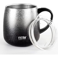 TYESO Office Coffee Mug,Vacuum Insulated Mug Double Wall Stainless Steel Tumbler Cup (Black, 12 oz)