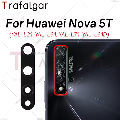 Rear Back Camera Glass Lens For Huawei Nova 5T YAL-L21 YAL-L61 YAL-L71 YAL-L61D Replacement With Adh