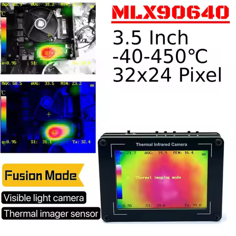 MLX90640 3.5 Inch Thermal Infrared Camera 32x24 Pixel Thermal Imaging Camera -40-450℃ Infrared Image