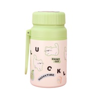 SDFG SHOP thép không gỉ Cốc giữ nhiệt sinh viên Tường đôi 1000ml Bình thể thao Dễ thương với lưới lọ