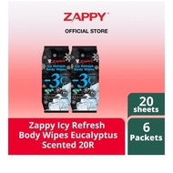 Zappy Icy Refresh Body Wipes (6 Packets )