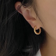 Exquisite Simple Hoop Earrings, Twisted Hoop Earrings, 14K Gold-Plated Hoop Earrings
