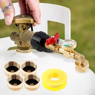 Propane Refill Adapter with Gauge and Control Valve 90 Degrees Elbow Propane Refill Adapter Propane 
