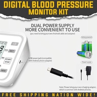 Digital Blood Pressure Monitoring Kit USB Powered Automatic Blood Pressure Monitor, Easy to use Heart Rate Meter, Authentic Digital Upper Arm Sphygmomanometer, Accurate Oscillometric Method, Systolic &amp; Diastolic with Pulse display, BP , FREE Pouch, Calibr