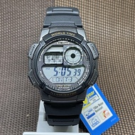 Casio AE-1000W-1A Digital Illuminator World-Time Sport Black Resin Watch