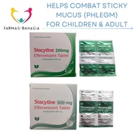STACYTINE ACETYLCYSTEINE EFFERVESCENT TABLET 16'S ( 200mg || 600mg ) - For Combatting Sticky Mucus /
