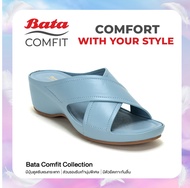 ฺBata บาจา Comfit รองเท้าเพื่อสุขภาพ แบบสวม รองรับน้ำหนักเท้าได้ดี สูง 2 นิ้ว สำหรับผู้หญิง สีน้ำเงิน รหัส 6019007
