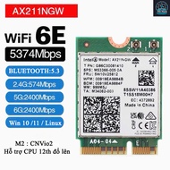 Intel AX 211 Cnvio2 2.4-5-6Ghz Wifi 6E Card with integrated Bluetooh 5.3 for 12th CPU
