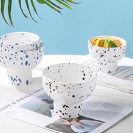 Bowl Creative Nordic Creative Unique Ice Cream Small Bowl Cute Ceramic High Bowl Splash Ink Yogurt S