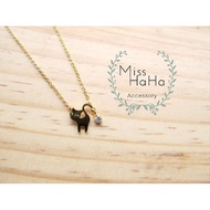 ** Miss Ha * C452 Korea..Dancing Cat Dangling Rhinestone Clavicle Necklace.161120