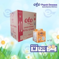 OTO Popok Dewasa Adult Diapers model Lem Perekat ukuran M isi 10 pcs x 12 ( 120 s )