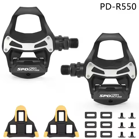 SHIMANO Carbon Fiber Self-locking Pedal with SH11 Spikes. Bicycle Component Pedal. 105 PD R550/R540 