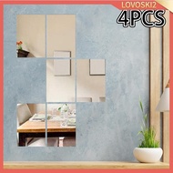 [Lovoski2] 4 Pieces Mirror Wall Stickers Removable Mirror Sheets for Room Door Bedroom
