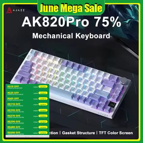AJAZZ AK820 / AK820Pro Gaming Mechanical Keyboard 75% 82 Keys Wired Single Mode/Bluetooth Wireless G