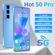 5G Handphone 8GB RAM 256GB ROM 7.3 Inch Android 13 7800mAh Long Battery Life Gaming Smartphone Fast 