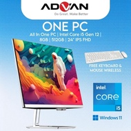 Advan One PC Intel Core i5 1240P 8GB 512GB IrisXe Win 11 All in One PC AiO