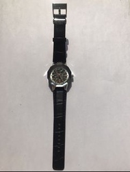 Kenneth Cole NEW YORK 全鋼 12 角形銀色錶面自動機芯黑色皮帶手錶