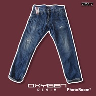 OXYGEN Denim Ripped Jeans Slim Fit- Dark Blue (OXN-186) || OXYGEN Jeans Sobek Destroyed