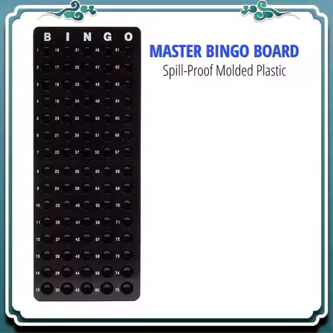 Deluxe Bingo Game Set With 6 Inch Bingo Cage, Bingo Master Board,75 Colored Balls , 50 Bingo Cards, 