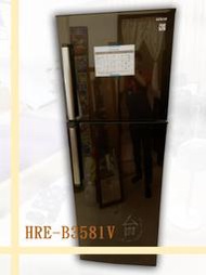 台南家電館～禾聯變頻雙門窄身電冰箱344公升《 HRE-B3581V (B) 木紋棕