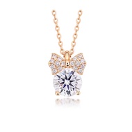 New Style Minnie Princess Pendant Necklace Champagne Gold White Two Colors AvailableMoissanite Free 