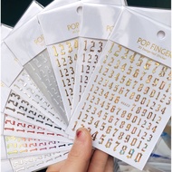 3D Stickers - Number Nail Stickers Nail Sticker 3D Nail Art Accessories