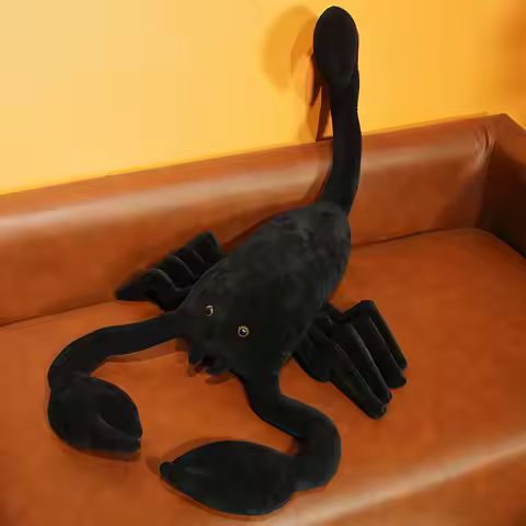 Simulation Black Scorpion Stuffed Animal, Soft Creeping Toys, Unique Plushie Model Dolls Collection 