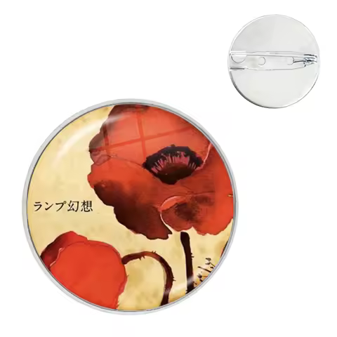 Lamp Band Album Gensou, For Lovers ,Dream Yume Glass Pin Cartoon Creative Brooch Music Lover Badge B