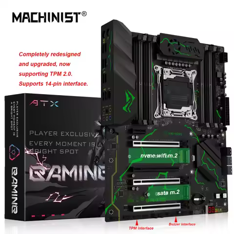 MACHINIST X99 MR9S Motherboard LGA2011-3 SATA3.0 USB3.0 NVME M.2 NGFF WIFI Support DDR4 Memory and X