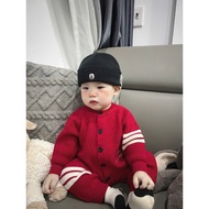 Red micky body with hat for baby made of thick wool