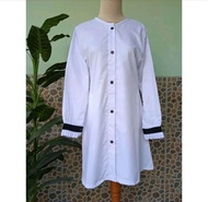 SETELAN BAJU KERJA PNS GURU HITAM PUTIH ROK TUNIK TOYOBO FODU