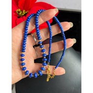 Natural wheel la.pitlaruli stone necklace 3 to 9 mm long 48 + 5 cm mixed with 18 gold balls K.14 3 m