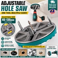 Adjustable Hole Saw Cutter 45-135mm Circle Hole Opener Drill Bit For Wood Drywall Plastic Ceiling Li