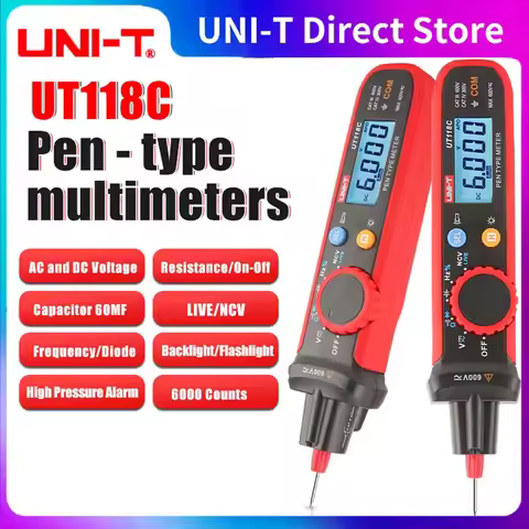 UNI-T UT118C Pen Type Multimeter Digital 6000 Counts AC/DC Voltage Resistance Capacitance Frequency 