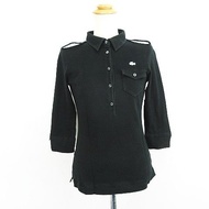 真品LACOSTE Polo衫 3/4 袖（七分袖）肩章 黑色 38碼